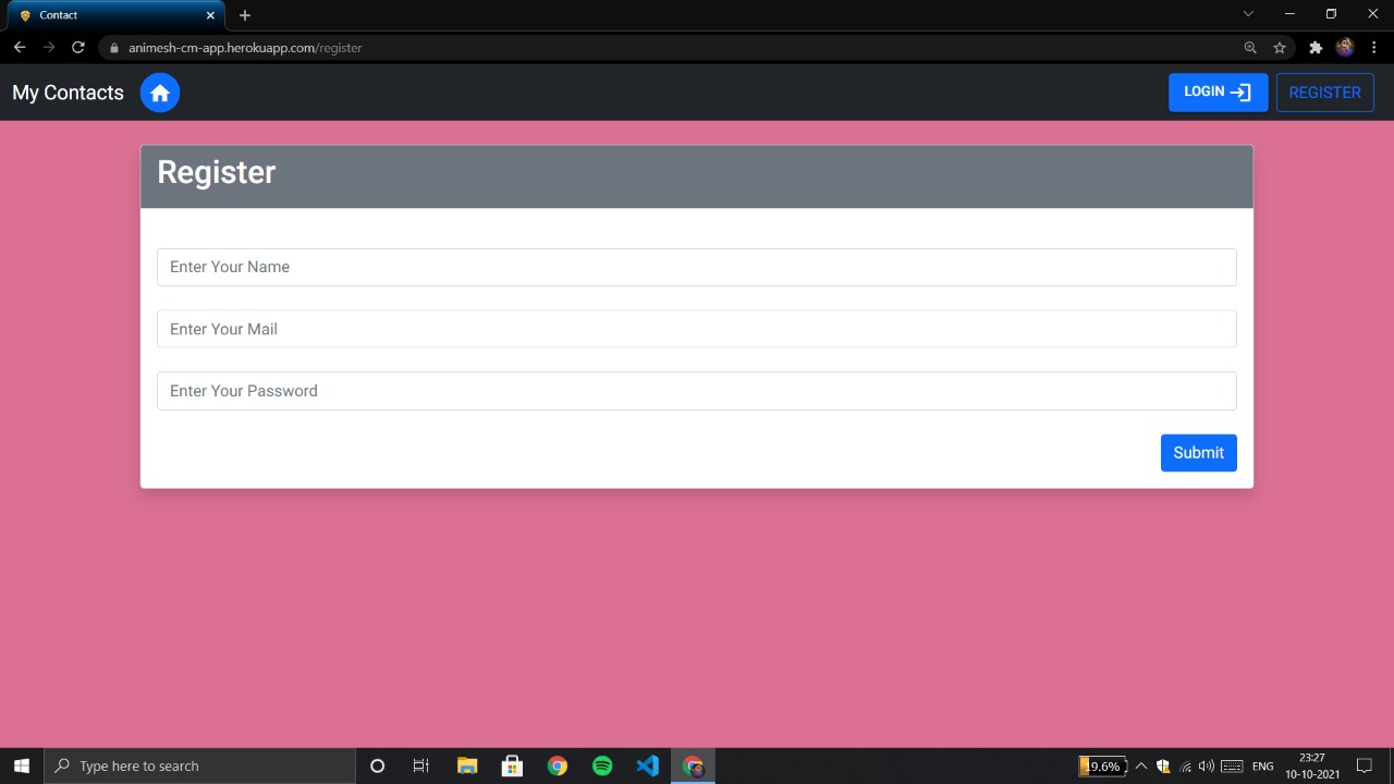 Contact Manager Web Application using MEAN Stack